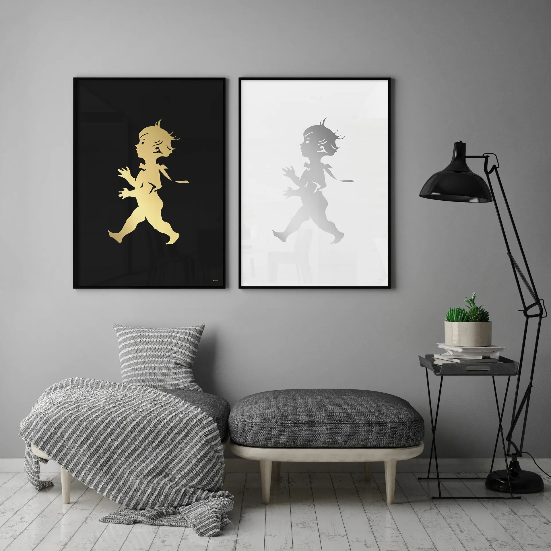 Solstickan juliste 50 x 70 cm, Kulta-musta Solstickan Design