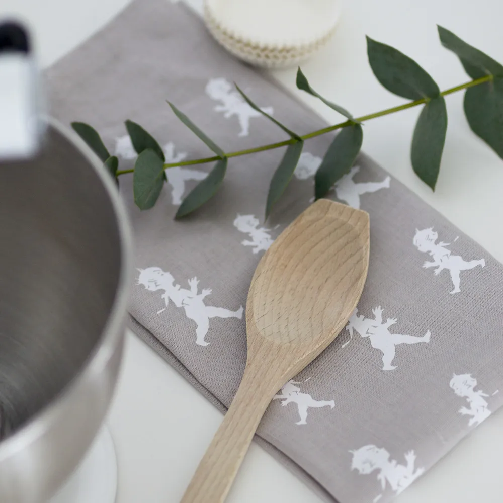 Solstickan keittiöpyyhe 50 x 70 cm, Harmaa-valkoinen Solstickan Design