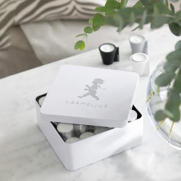 Solstickan laatikko lämpökynttilöille 21 x 21 cm - Valkoinen korkeakiiltoinen - Solstickan Design