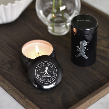 Solstickan lahjapakkaus tuoksukynttilä + tulitikkuaski - Musta-tuoksukynttilä setripuu - Solstickan Design