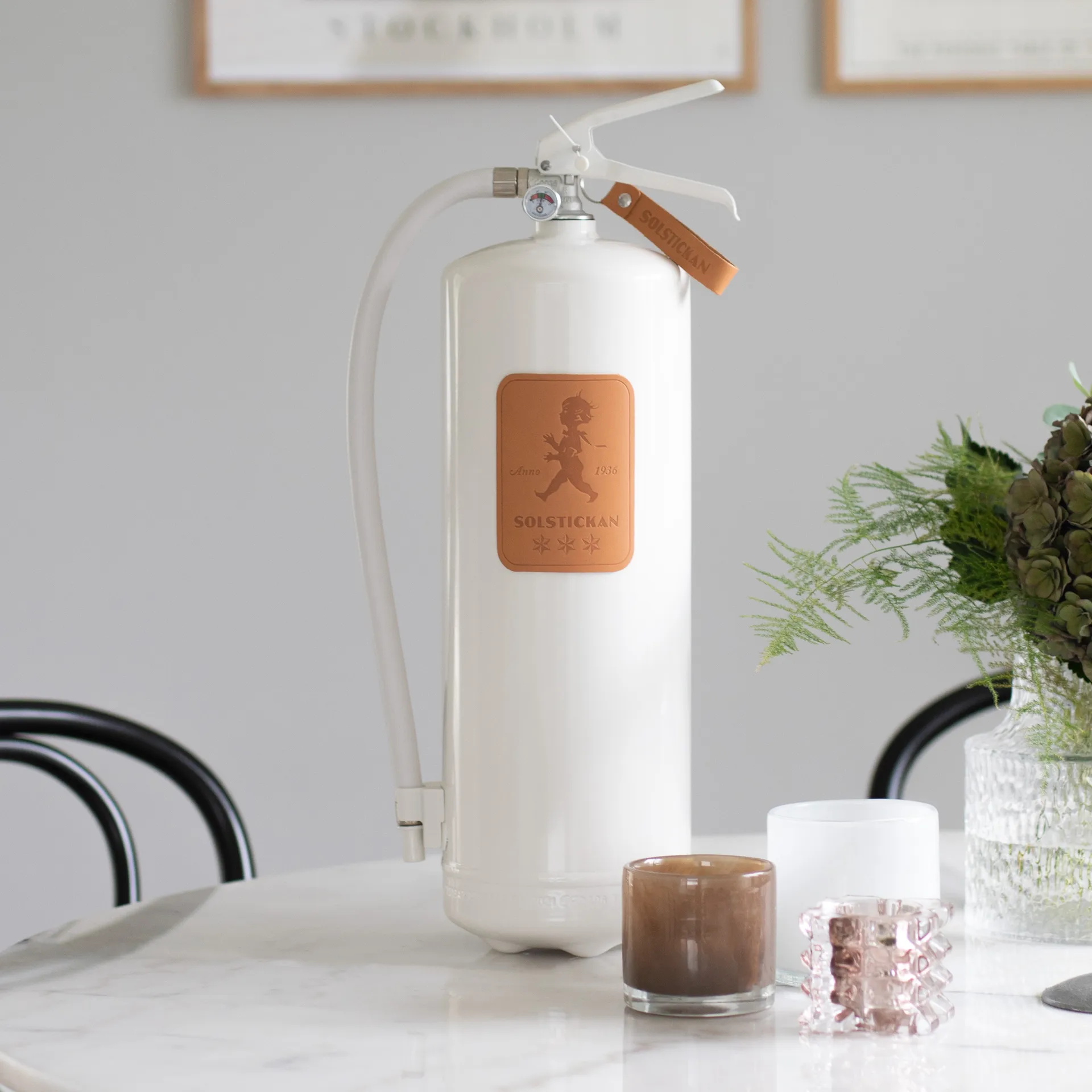 Solstickan palosammutin 6 kg, Vit-ljust nahka. Solstickan Design