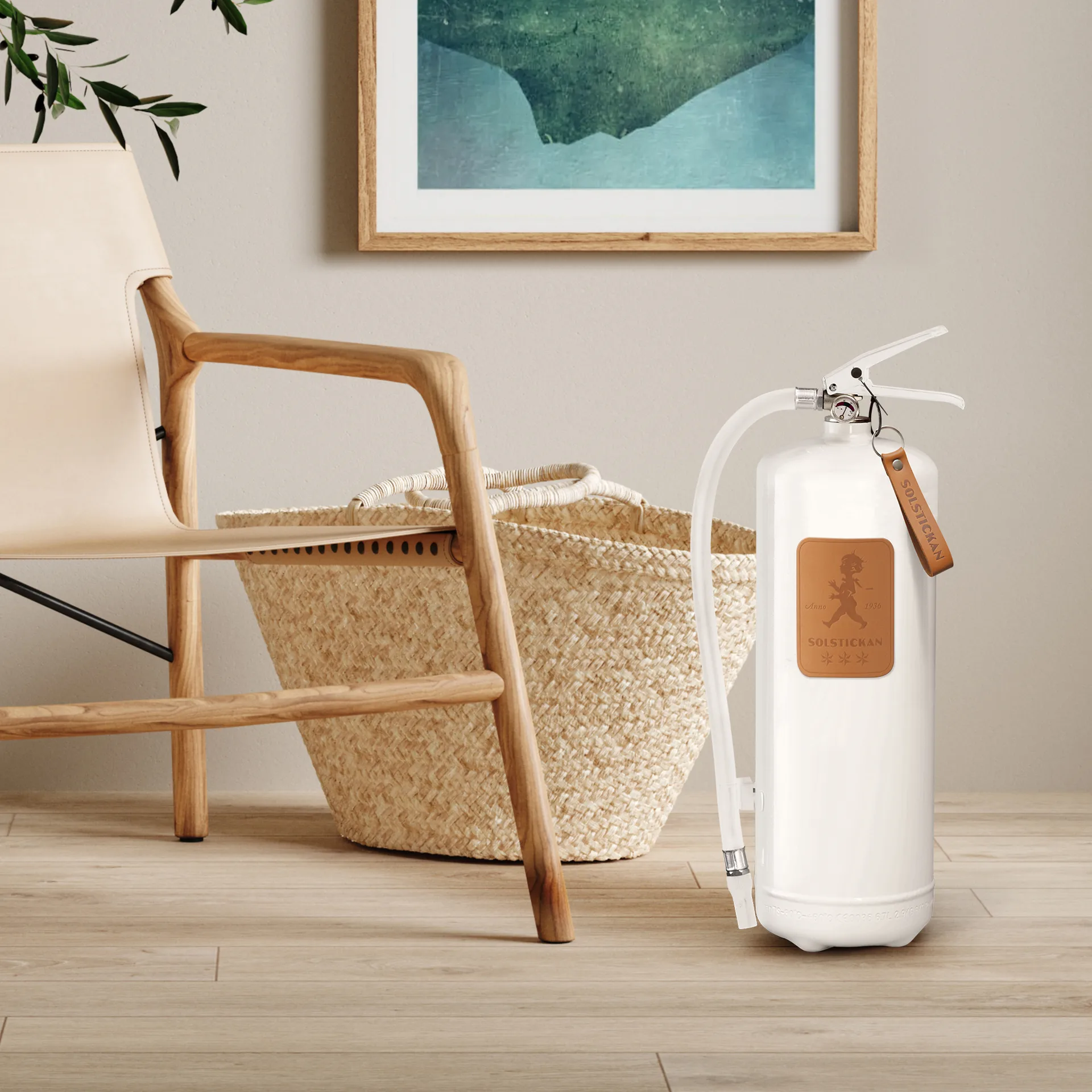 Solstickan palosammutin 6 kg, Vit-ljust nahka. Solstickan Design