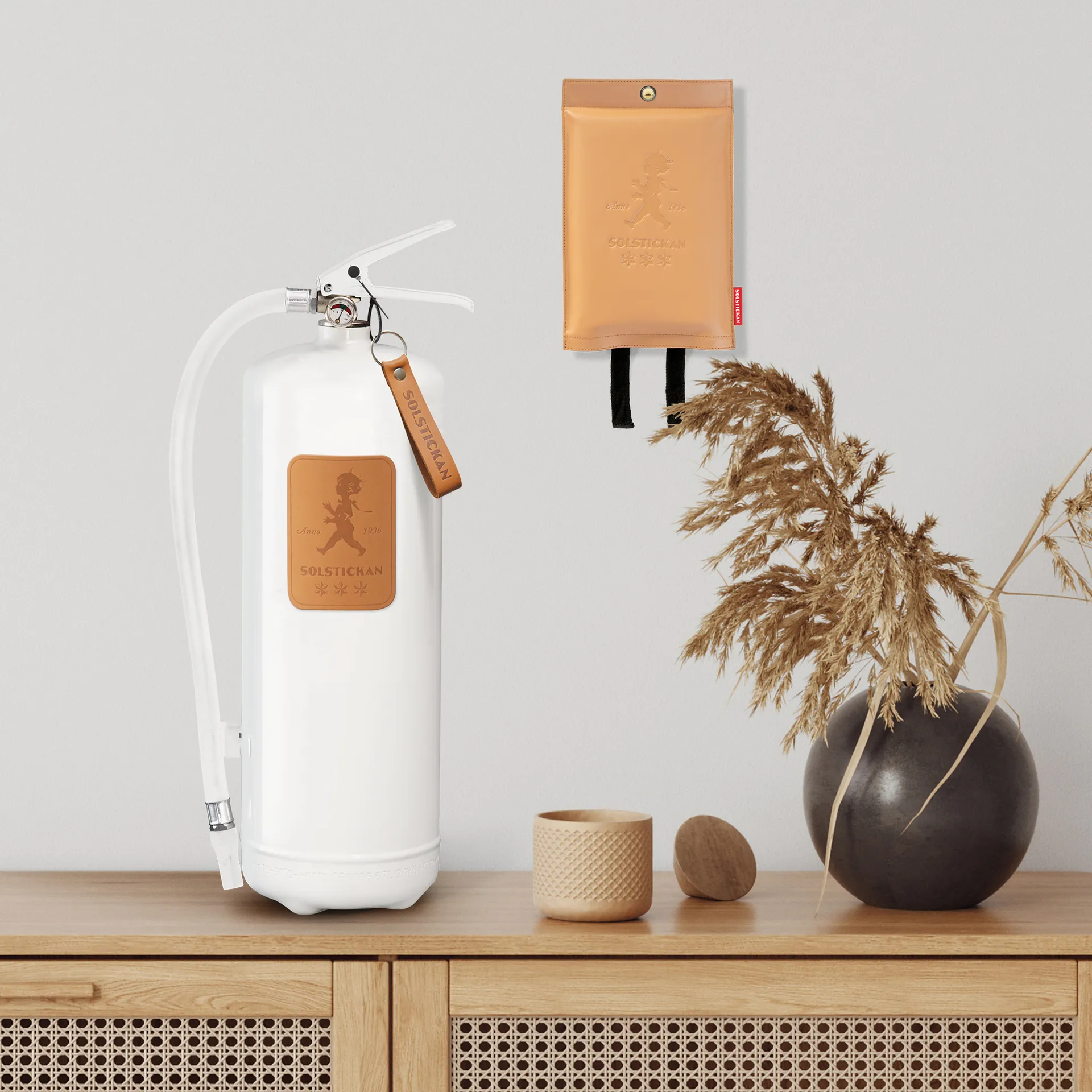 Solstickan palosammutin 6 kg, Vit-ljust nahka. Solstickan Design
