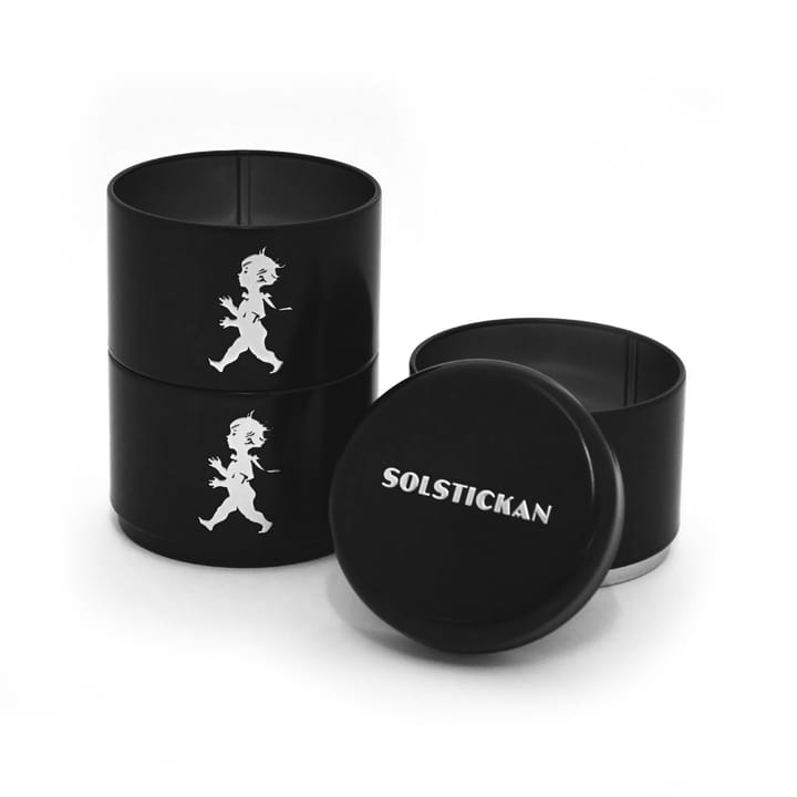 Solstickan säilytyspurkki kolmiosainen Ø 8,5 cm - Musta - Solstickan Design
