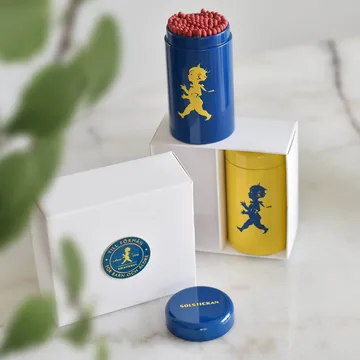 Solstickan tulitikkutrör 2 kpl lahjapakkaus - Keltainen, sininen - Solstickan Design
