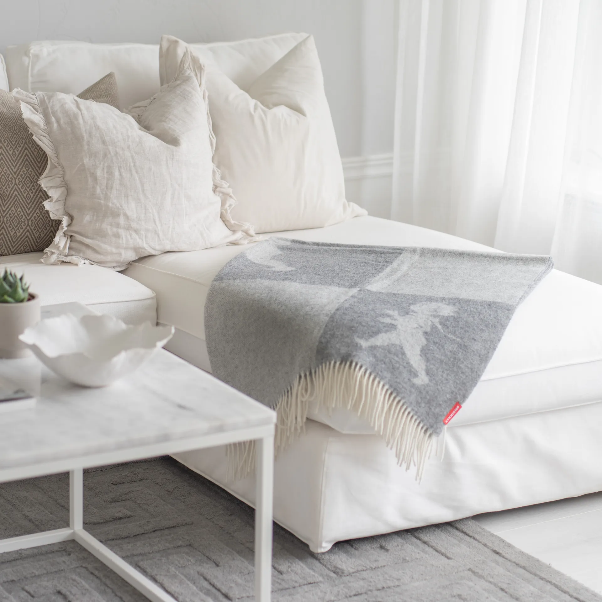 Solstickan viltti merinovillaa 130 x 170 cm, Vaaleanharmaa Solstickan Design