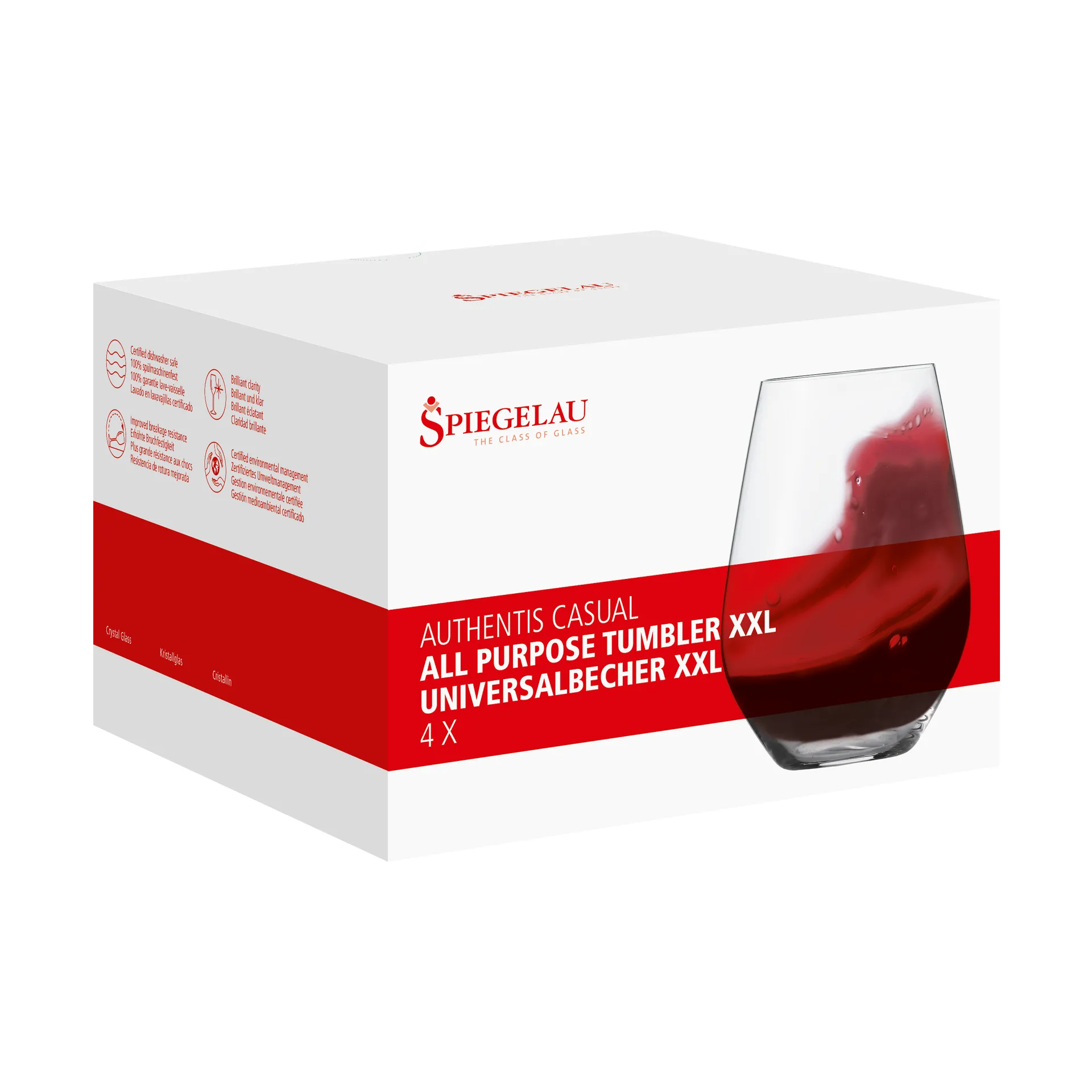 Authentis Casual tumbler XL 63 cl 4 kpl, Kirkas Spiegelau