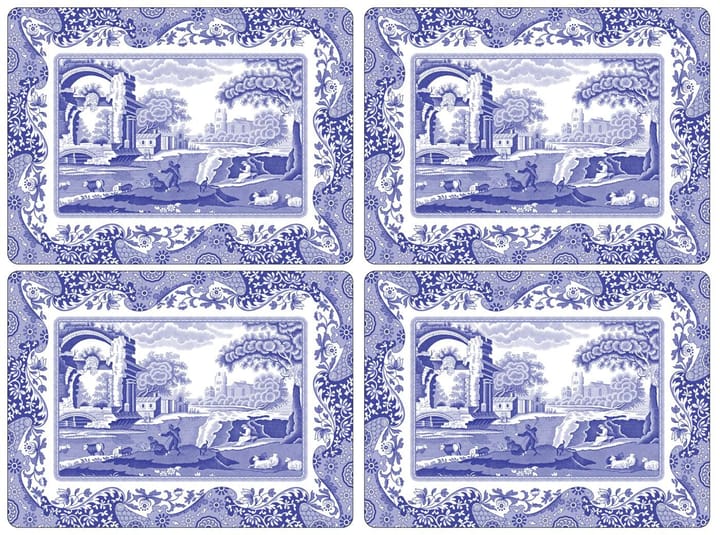 Blue Italian pöytäaluset 4 kpl - Sininen-valkoinen - Spode