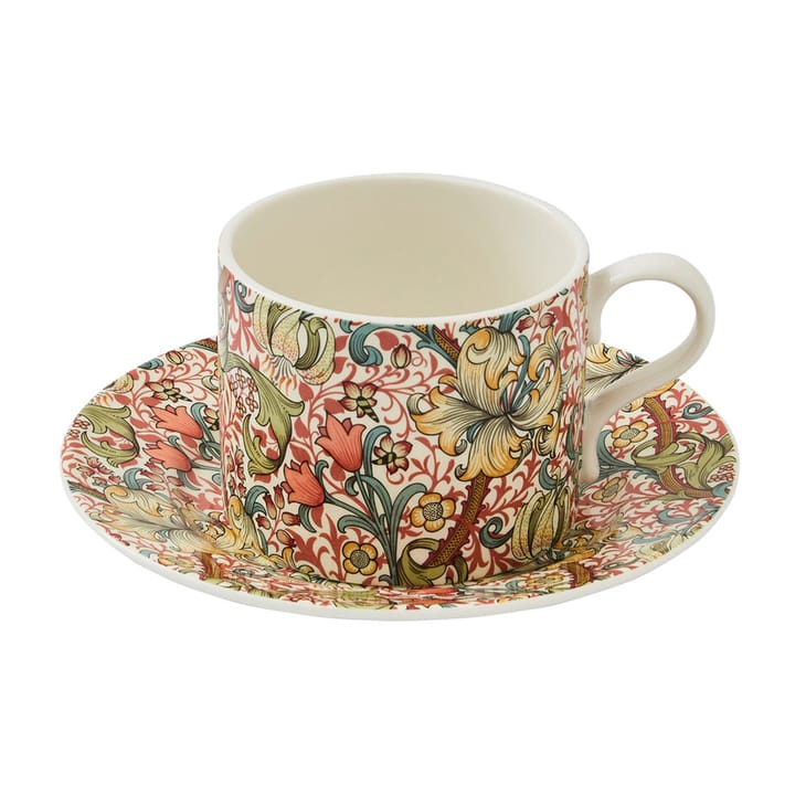 Golden Lily -teekuppi aluslautasella 28 cl - Multi - Spode