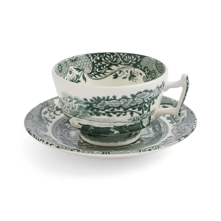Heritage Green Italian kuppi ja lautanen - Vihreä, 0,2 l - Spode