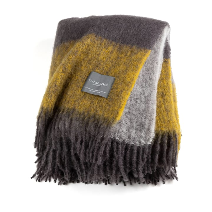 Mohair viltti - mustard & charcoal stripe - Stackelbergs