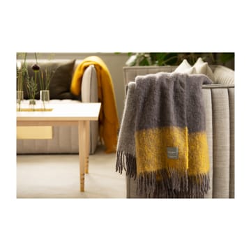 Mohair viltti - mustard & charcoal stripe - Stackelbergs
