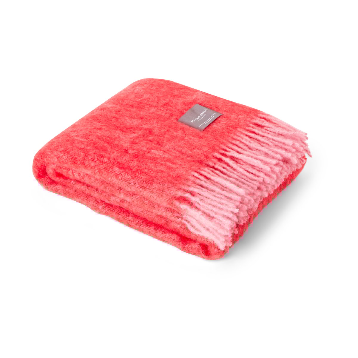 Stackelbergs Mohair viltti Pelagon & red melange | Skandinaavinen Sisustus | Villahuovat & Villaviltit | Vaaleanpunainen