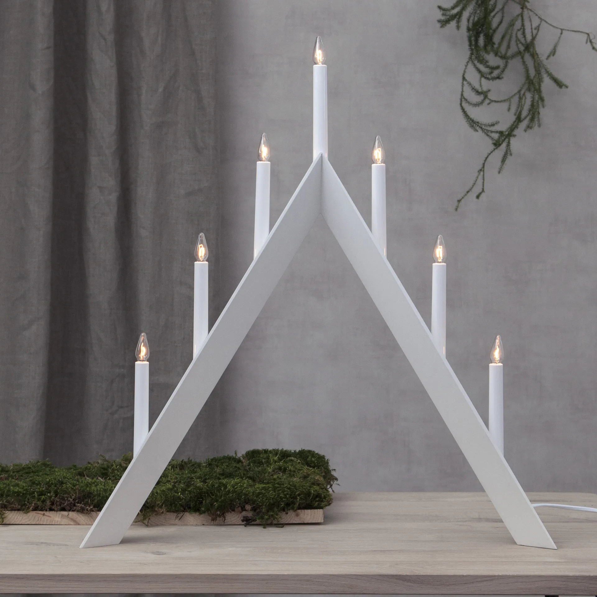 Arrow adventtikynttelikkö 64,5 cm 2-pakkaus - Valkoinen,  Star Trading