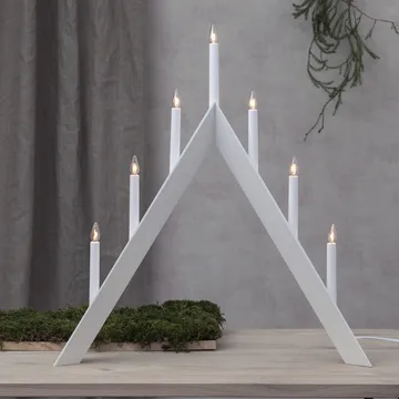 Arrow adventtikynttelikkö 64,5 cm 2-pakkaus - Valkoinen - Star Trading