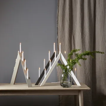Arrow adventtikynttelikkö 64,5 cm 2-pakkaus - Valkoinen - Star Trading