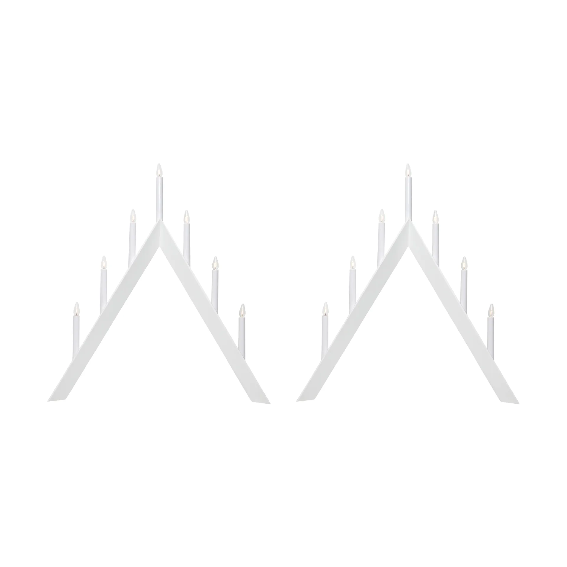 Arrow adventtikynttelikkö 64,5 cm 2-pakkaus - Valkoinen Star Trading