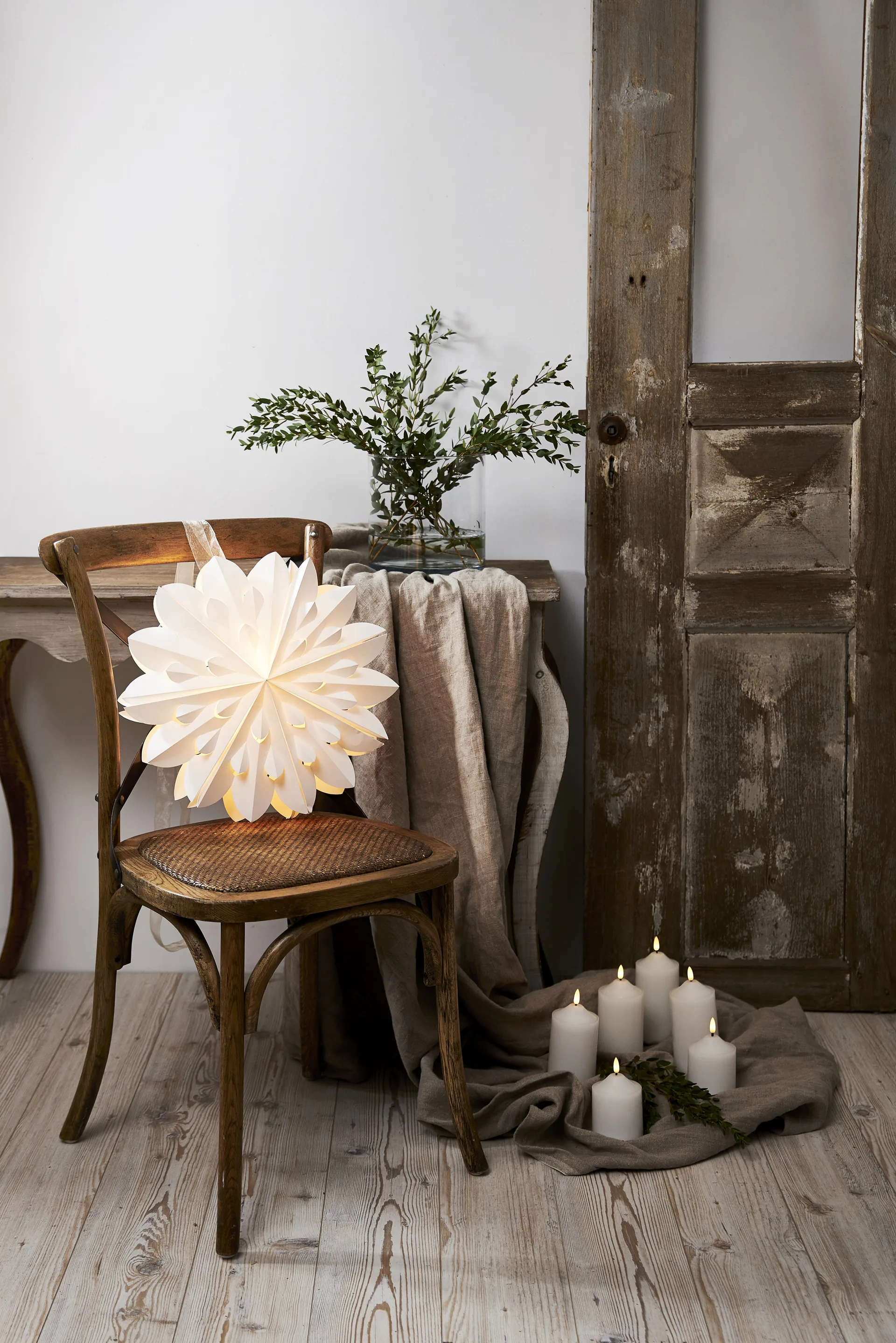 Clipp adventtitähti Ø40 cm, Valkoinen Star Trading