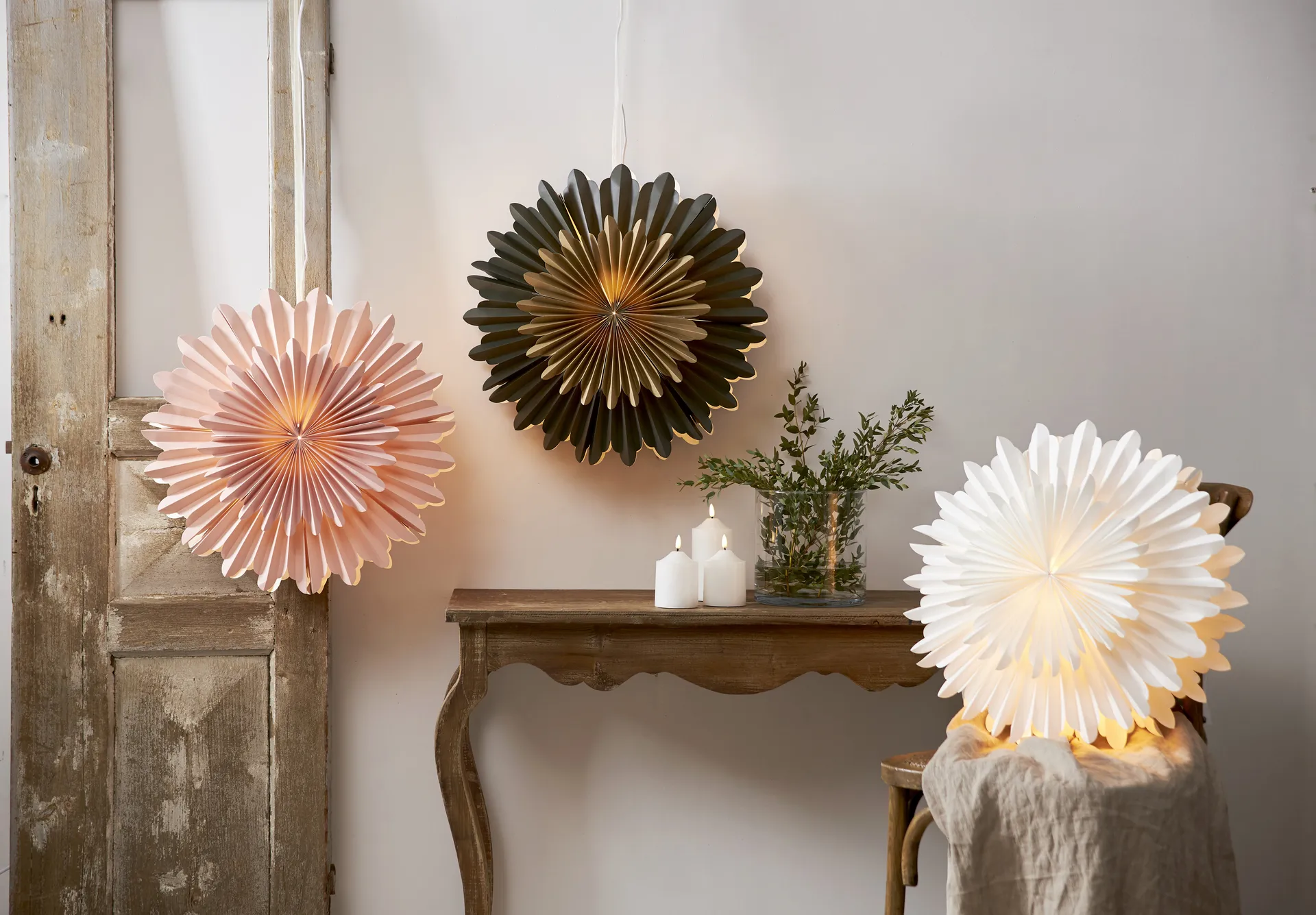 Crystal adventtitähti Ø50 cm, Roosa Star Trading