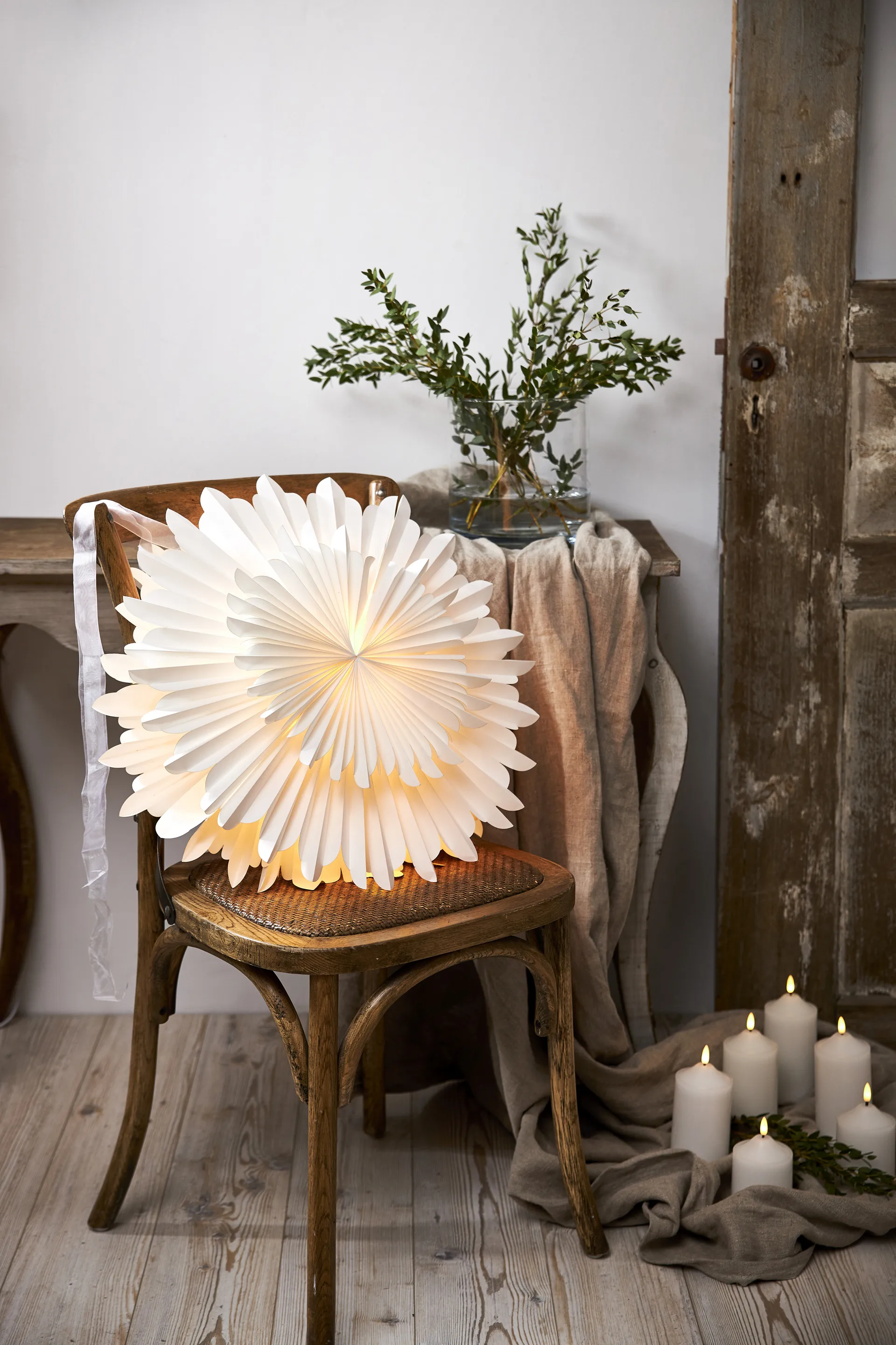 Crystal adventtitähti Ø55 cm, Valkoinen Star Trading