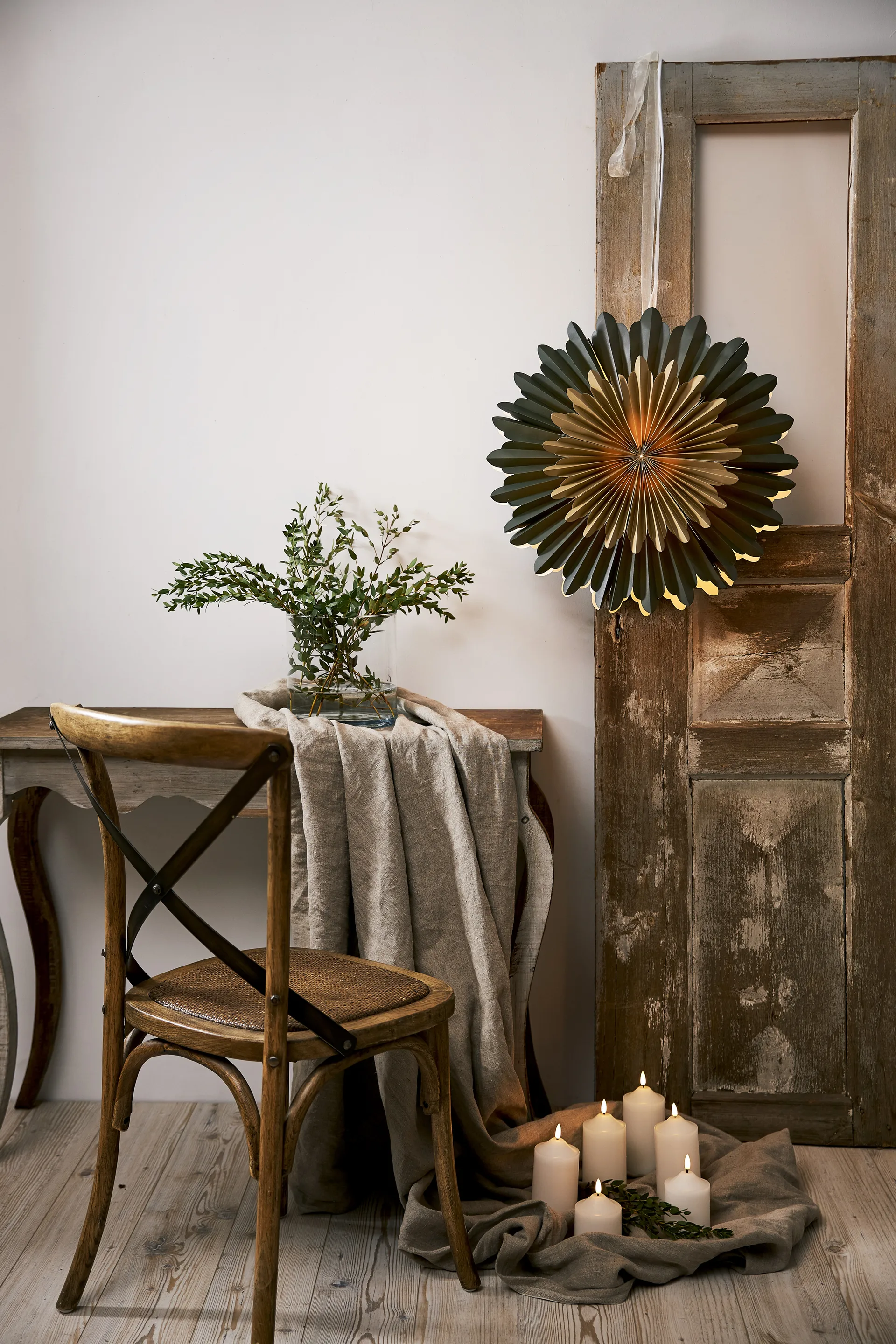 Crystal adventtitähti Ø55 cm, Vihreä Star Trading