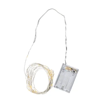 Dew Drop valoköynnös LED paristo - 4 m, hopealanka - Star Trading