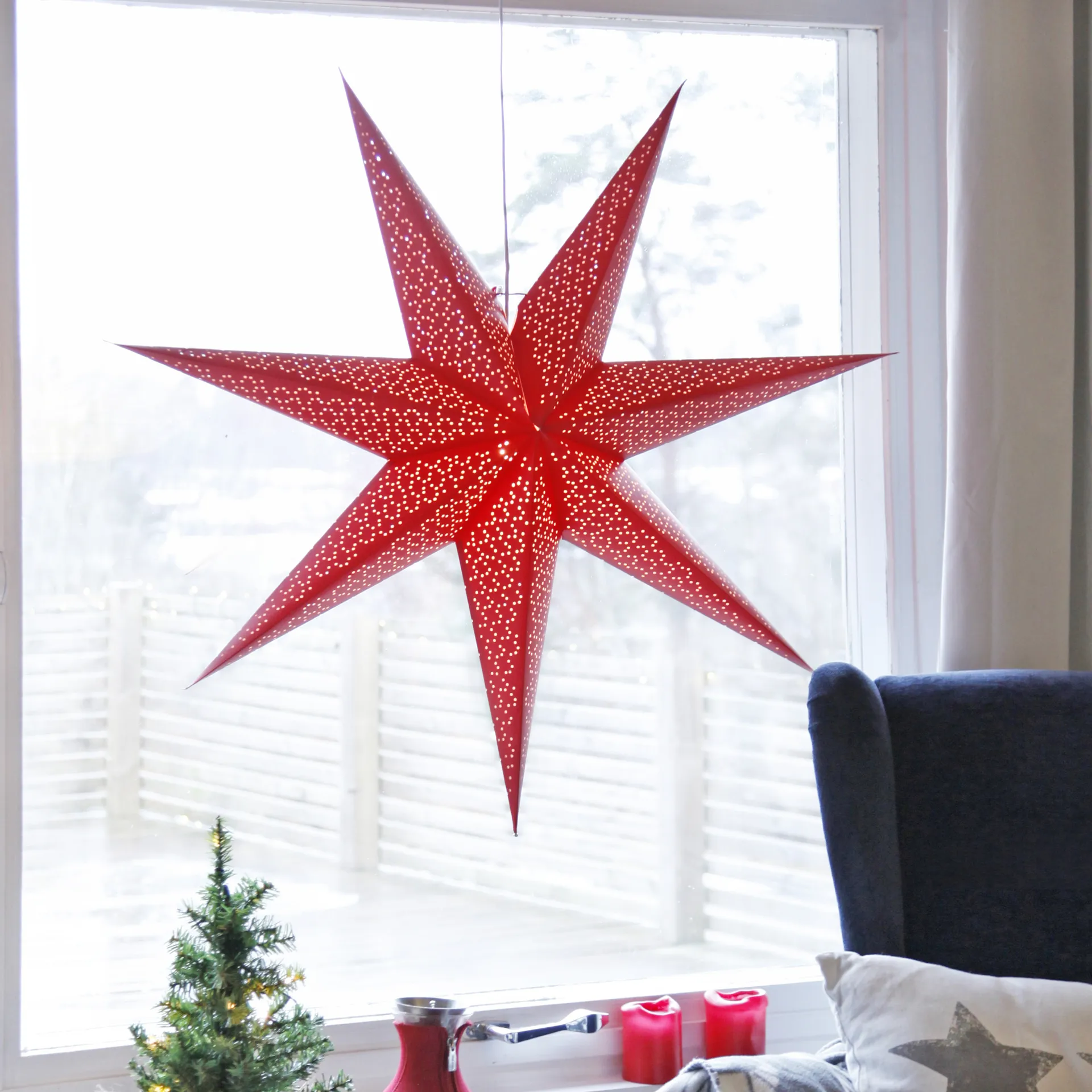 Dot adventtitähti 100 cm, Punainen Star Trading
