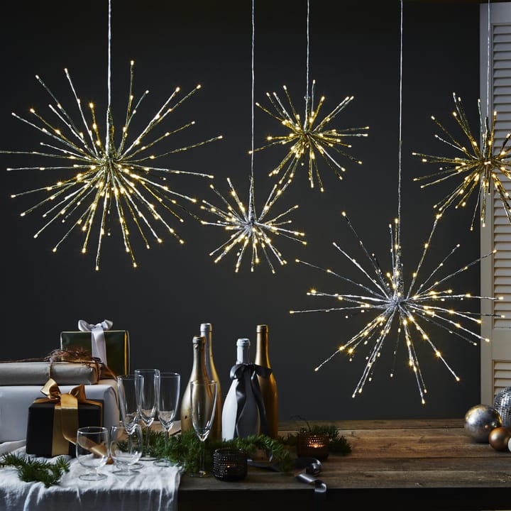 Firework riippuva koriste 30 cm, hopea Star Trading