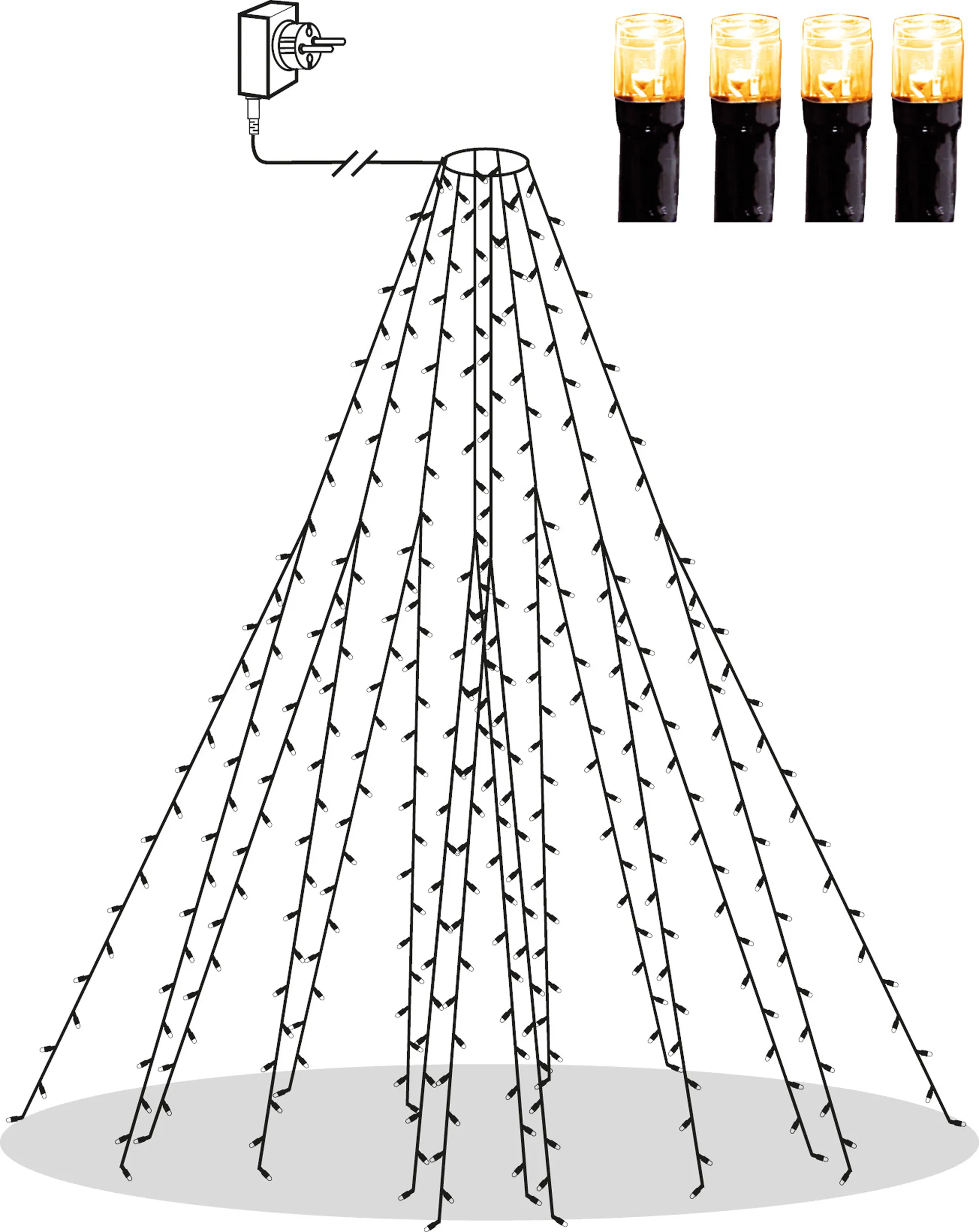 Golden valoköynnös warm white, Vihreä Star Trading