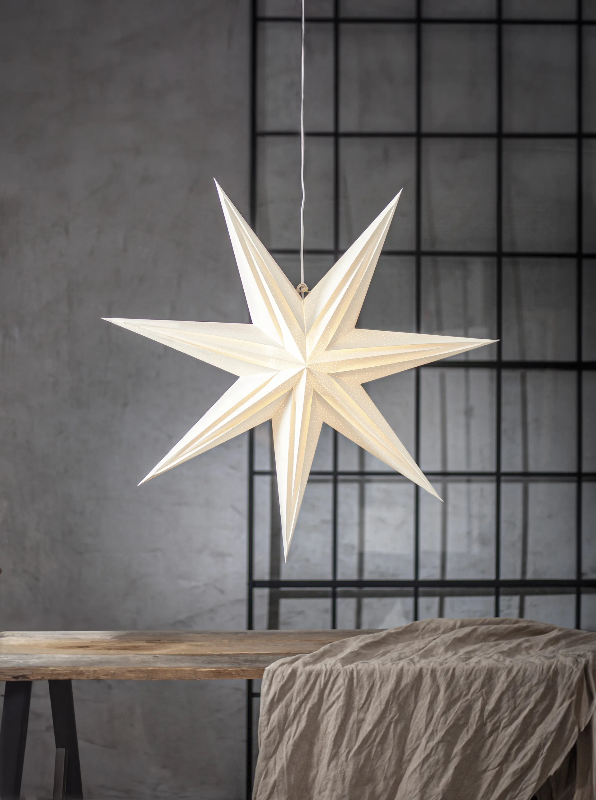 Holly paperitähti 75 cm, Valkoinen Star Trading
