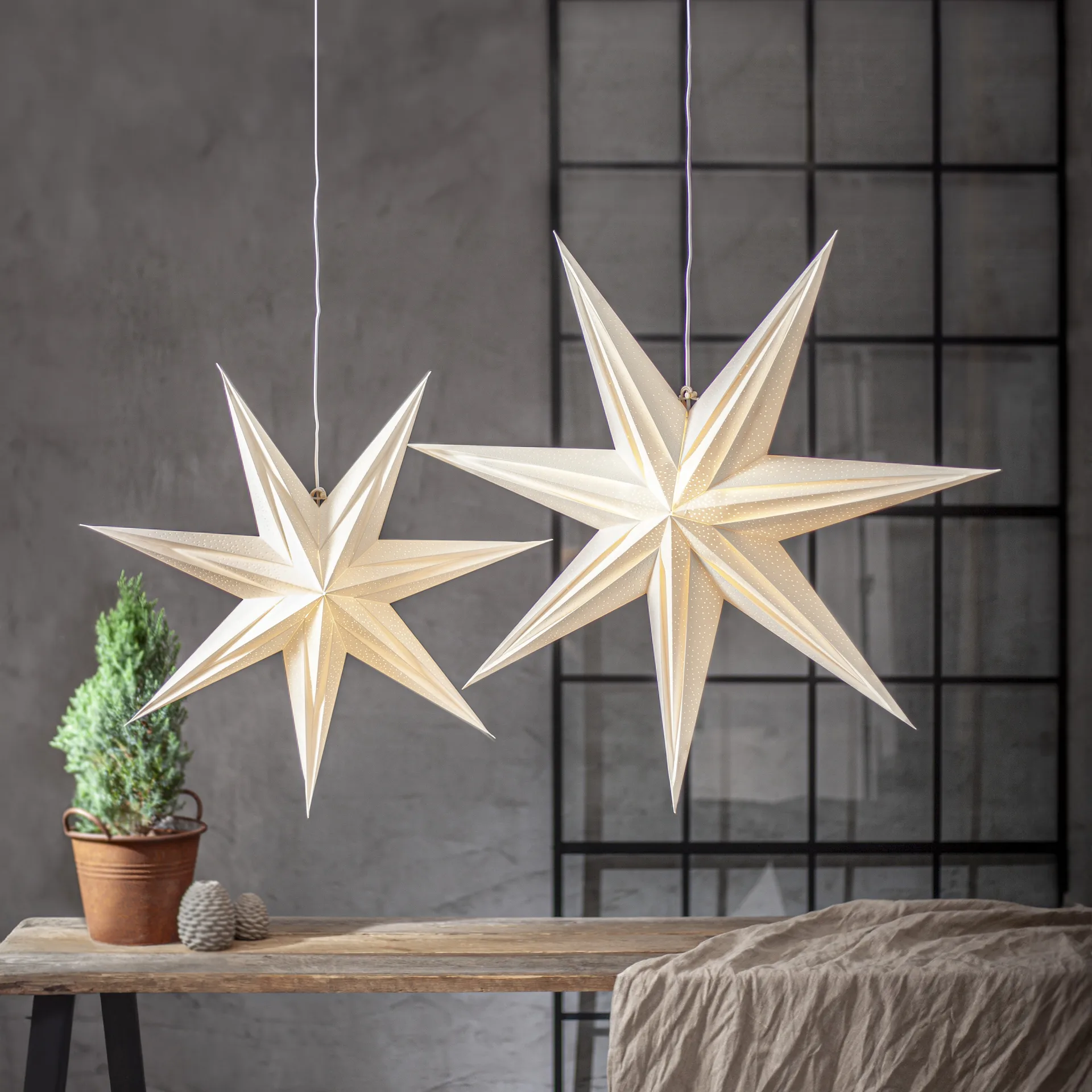 Holly paperitähti 75 cm, Valkoinen Star Trading