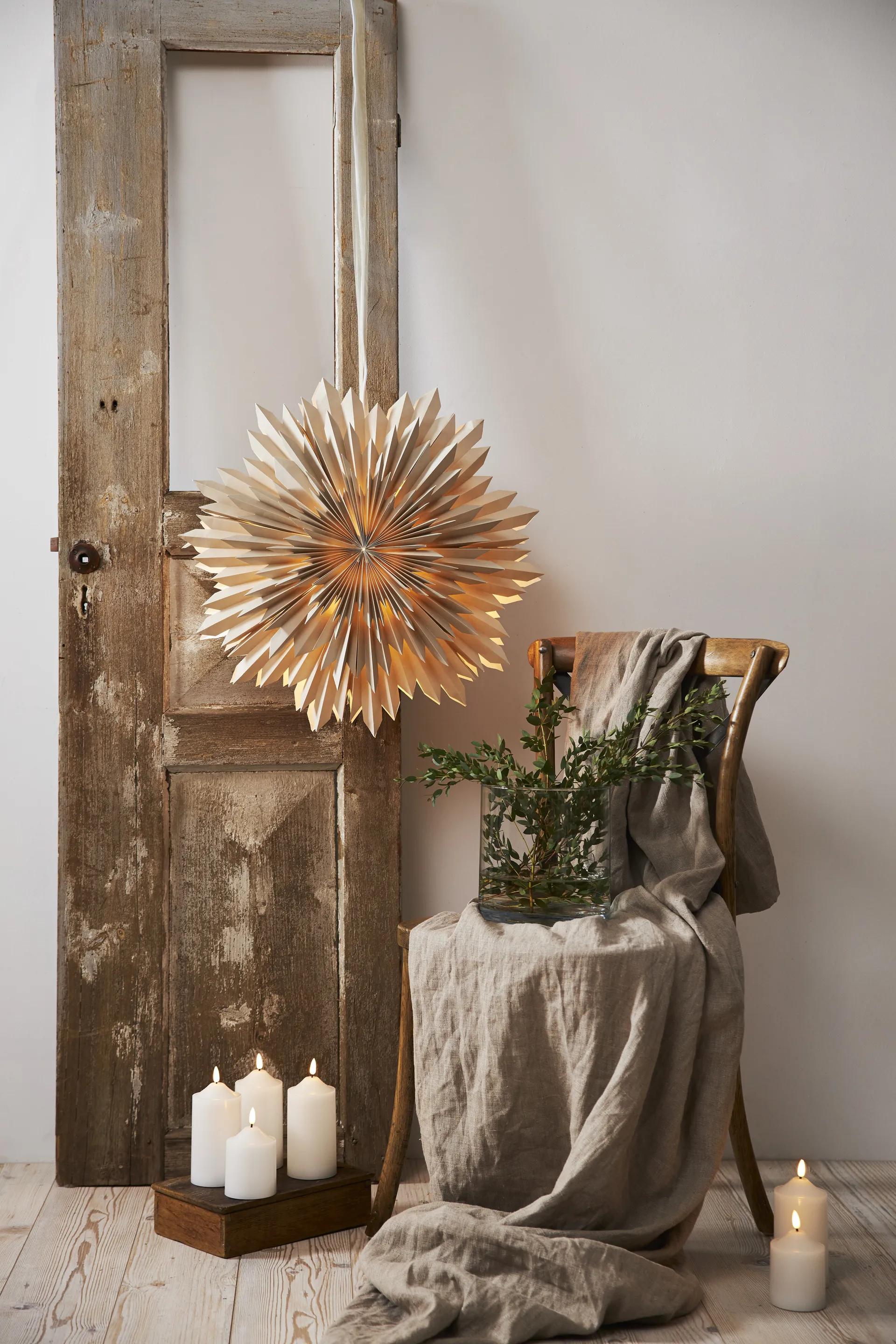 Ice adventtitähti Ø50 cm, Beige Star Trading