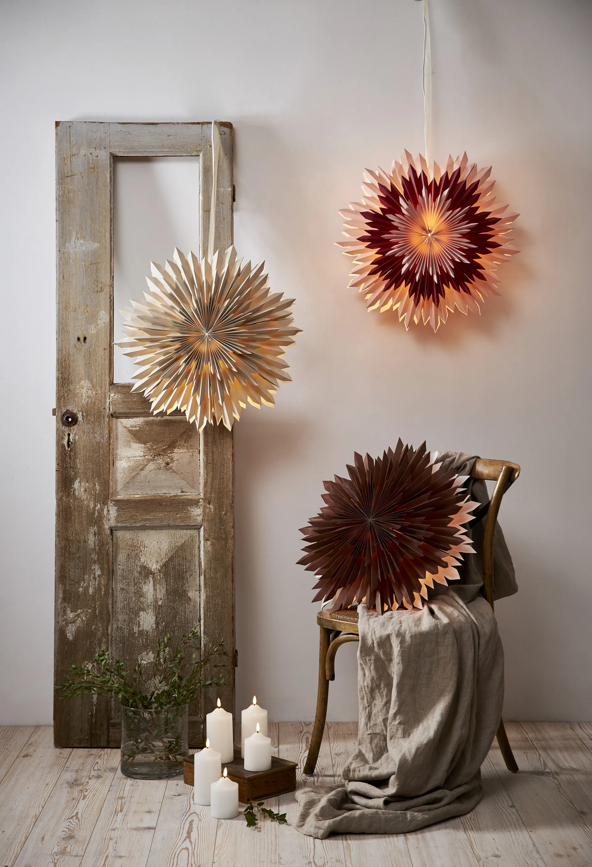 Ice adventtitähti Ø50 cm, Beige Star Trading