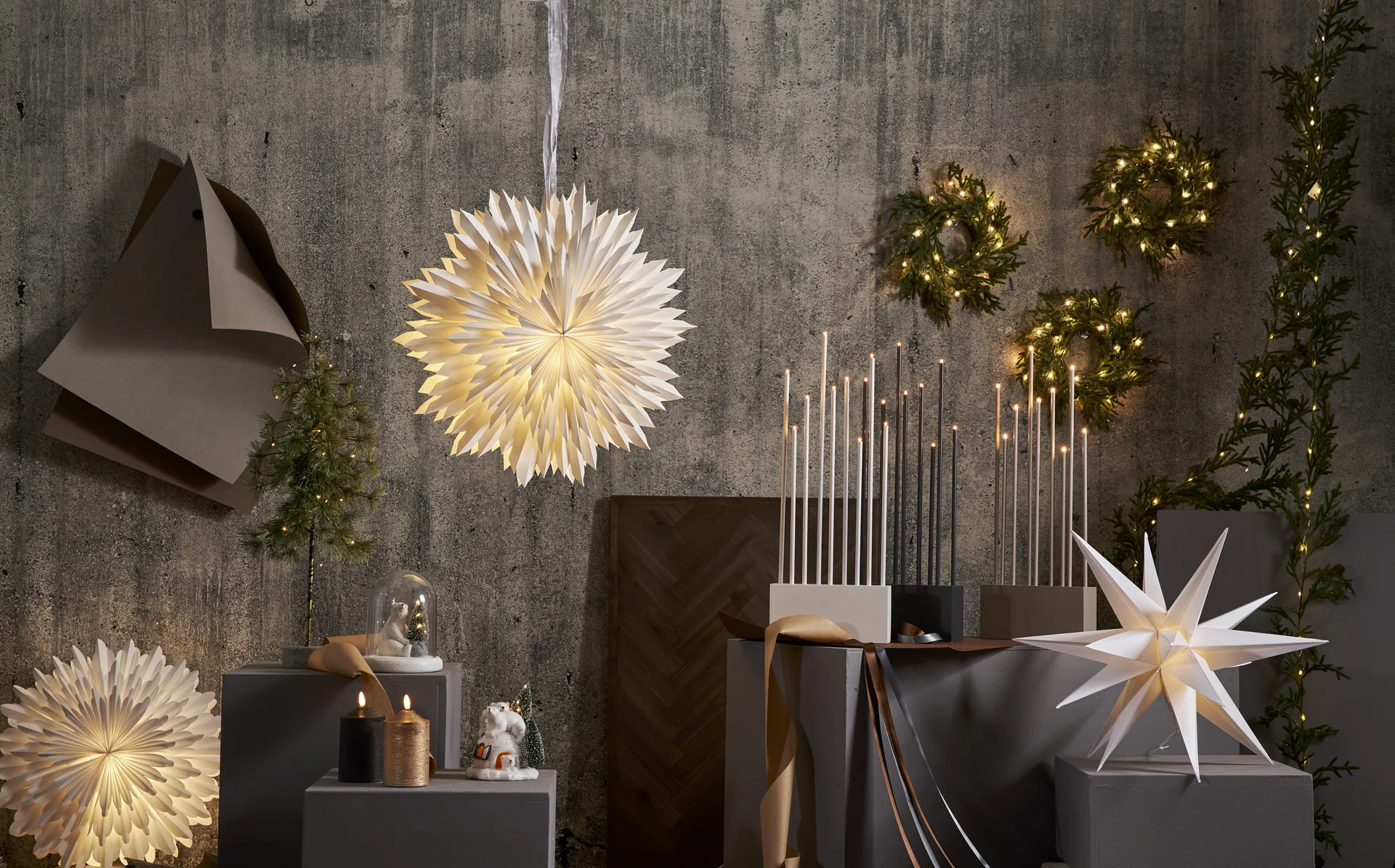 Ice adventtitähti Ø50 cm, Valkoinen Star Trading