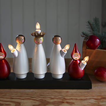 Lucia Choir sähkökynttelikkö - valkoinen-punainen - Star Trading