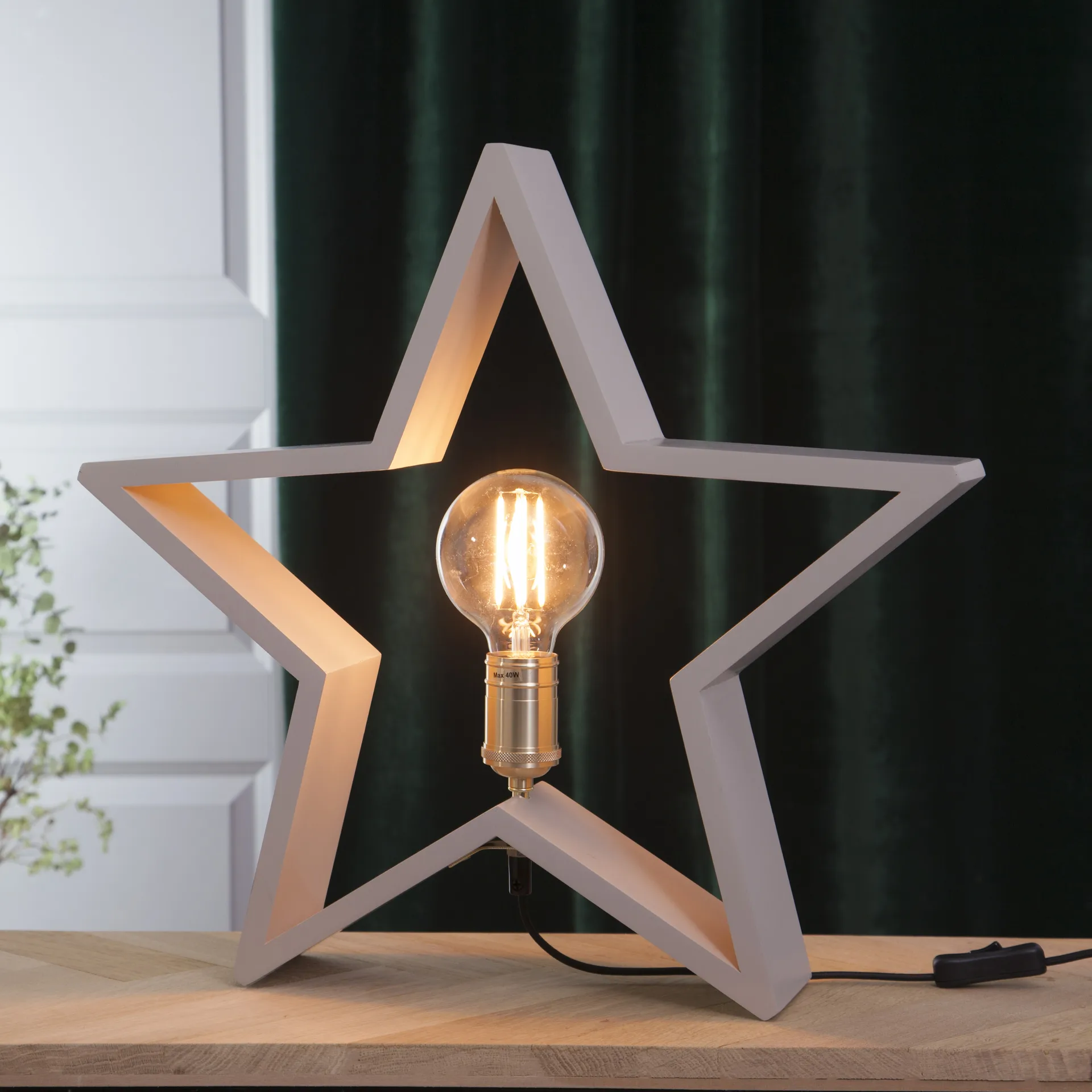 Lysekil joulutähti pöytämalli 48 cm, Beige Star Trading