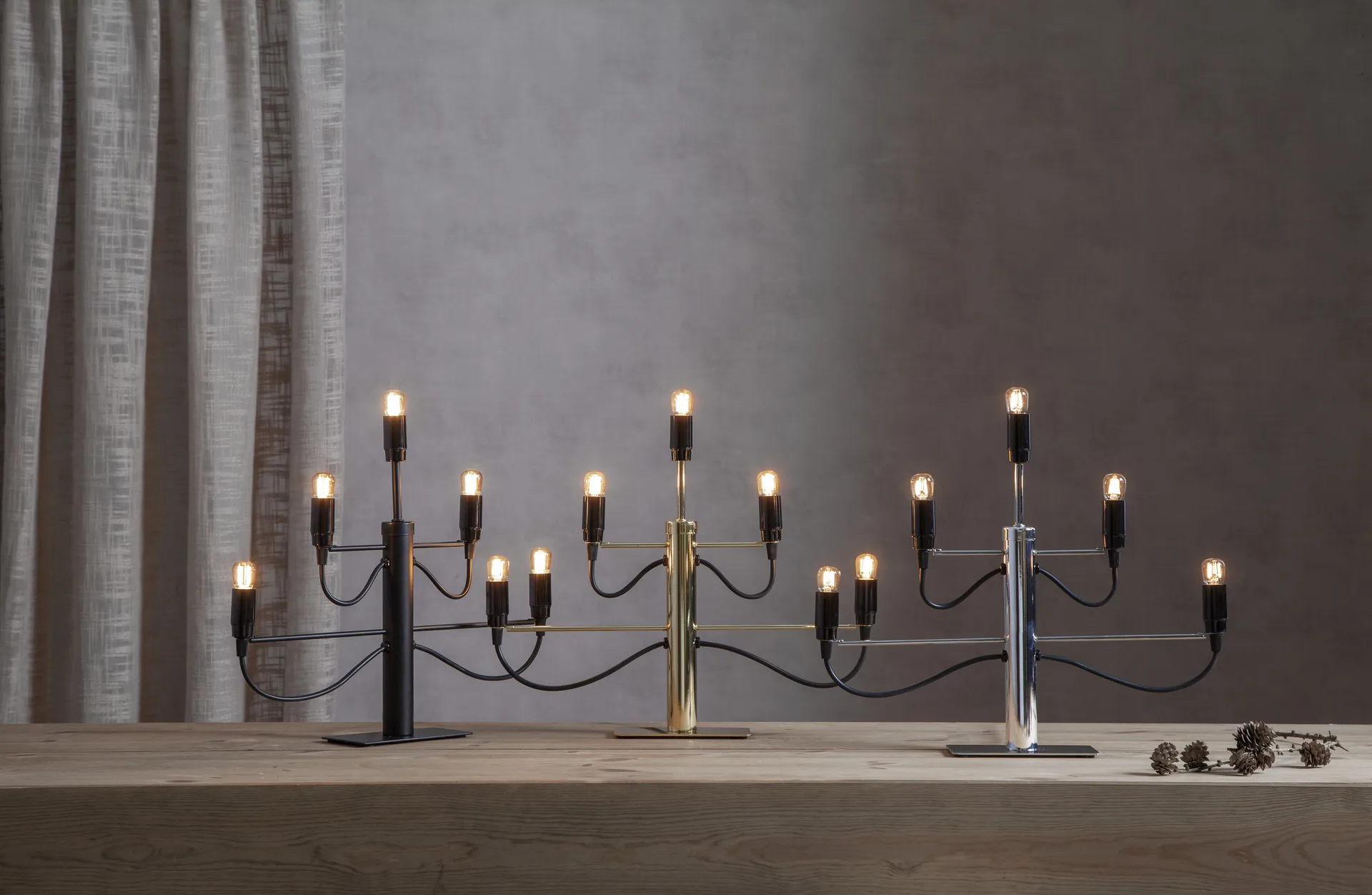 Milano 5 kynttilänjalka 46 cm 2-pakkaus - Kromi Star Trading