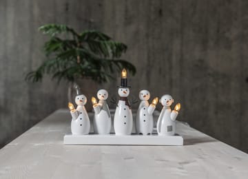 Snowman adventtikynttilänjalka - Valkoinen - Star Trading