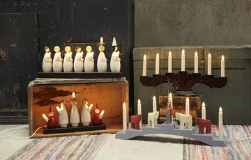 Staffans hevoset adventtikynttilänjalka 7 lamppua - Sininen - Star Trading