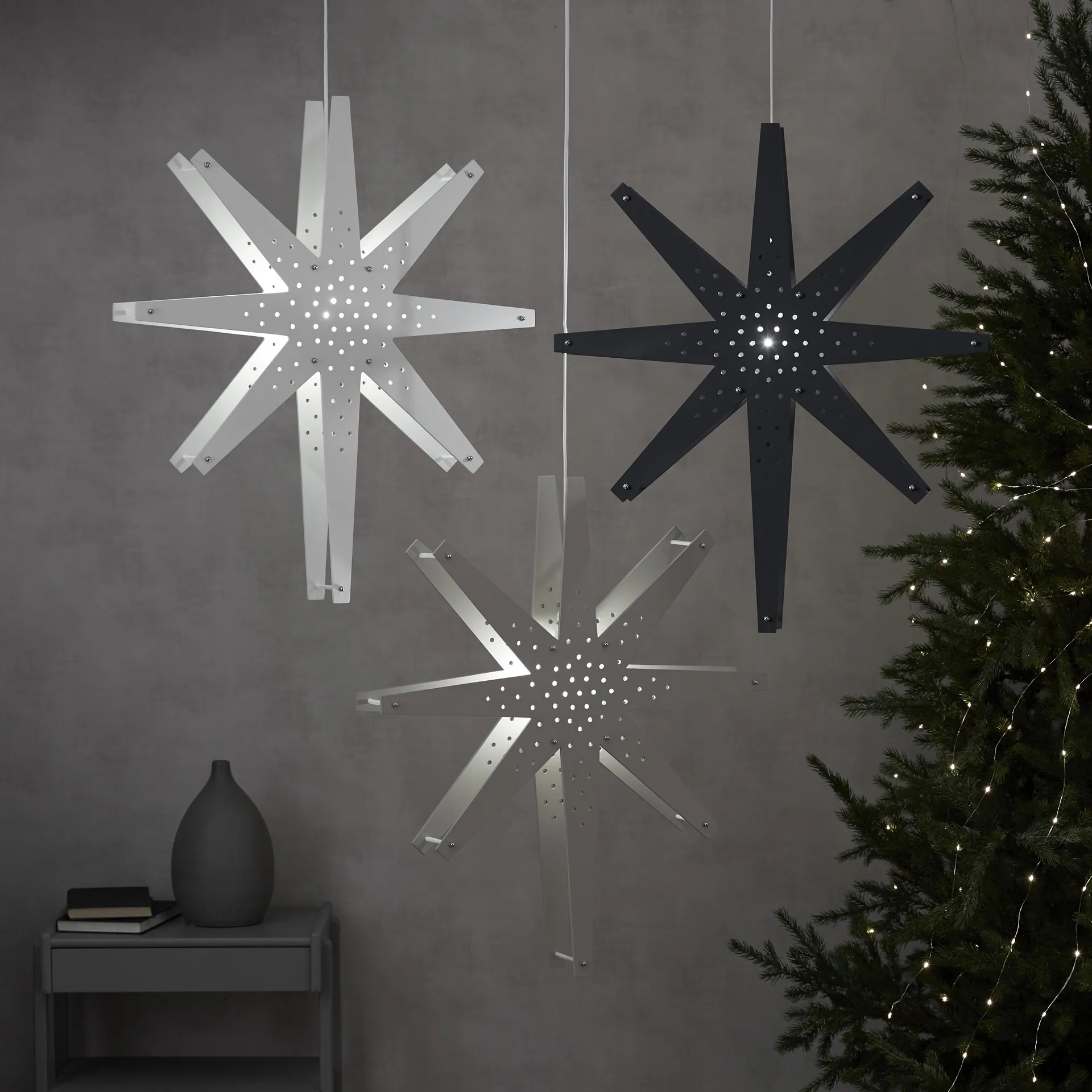Tall adventtitähti 60x70 cm, Grafiitinharmaa Star Trading