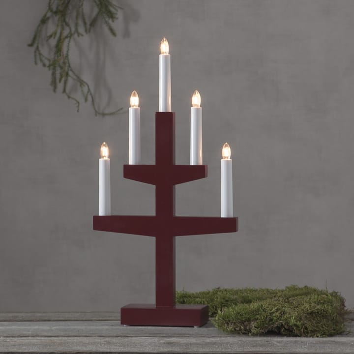 Trapp adventtikynttilänjalka 46 cm, Punainen Star Trading