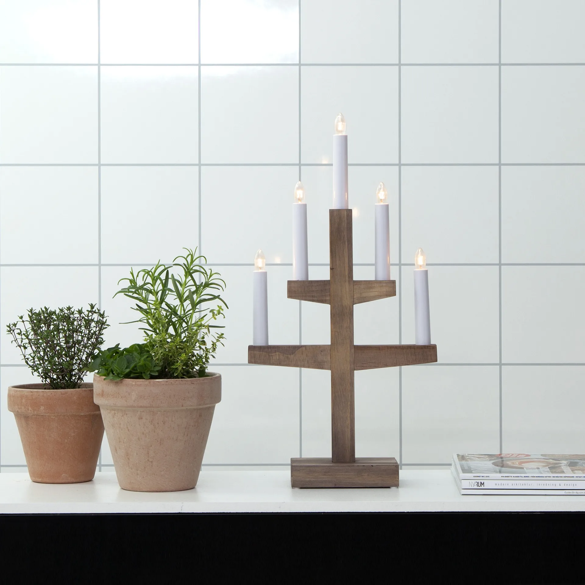 Trapp adventtikynttilänjalka 46 cm, Ruskea Star Trading