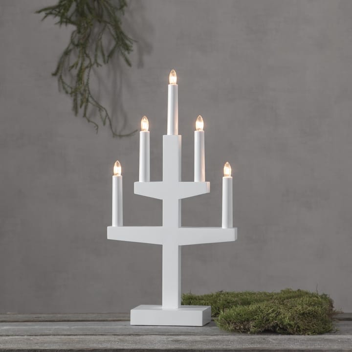 Trapp adventtikynttilänjalka 46 cm, Valkoinen Star Trading
