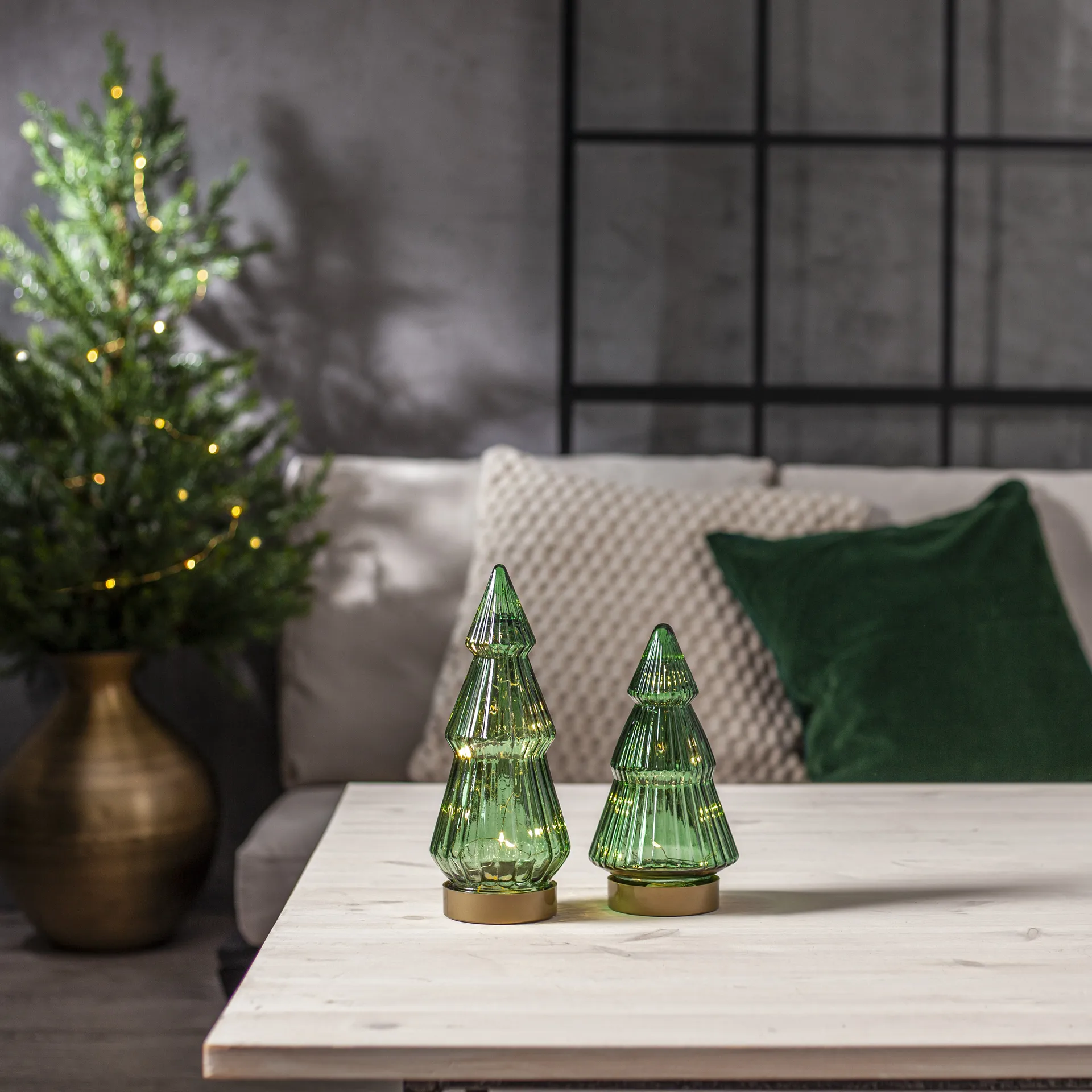 Verde lasikoriste LED 24 cm, Vihreä Star Trading