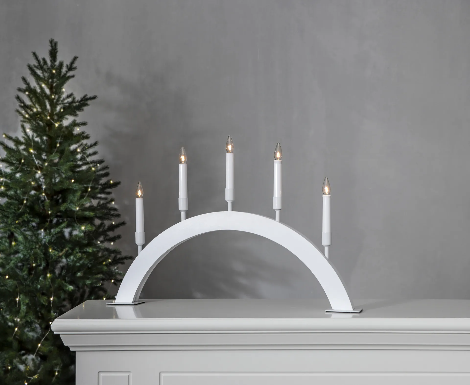 Vind kaareva adventtikynttelikkö, Valkoinen Star Trading