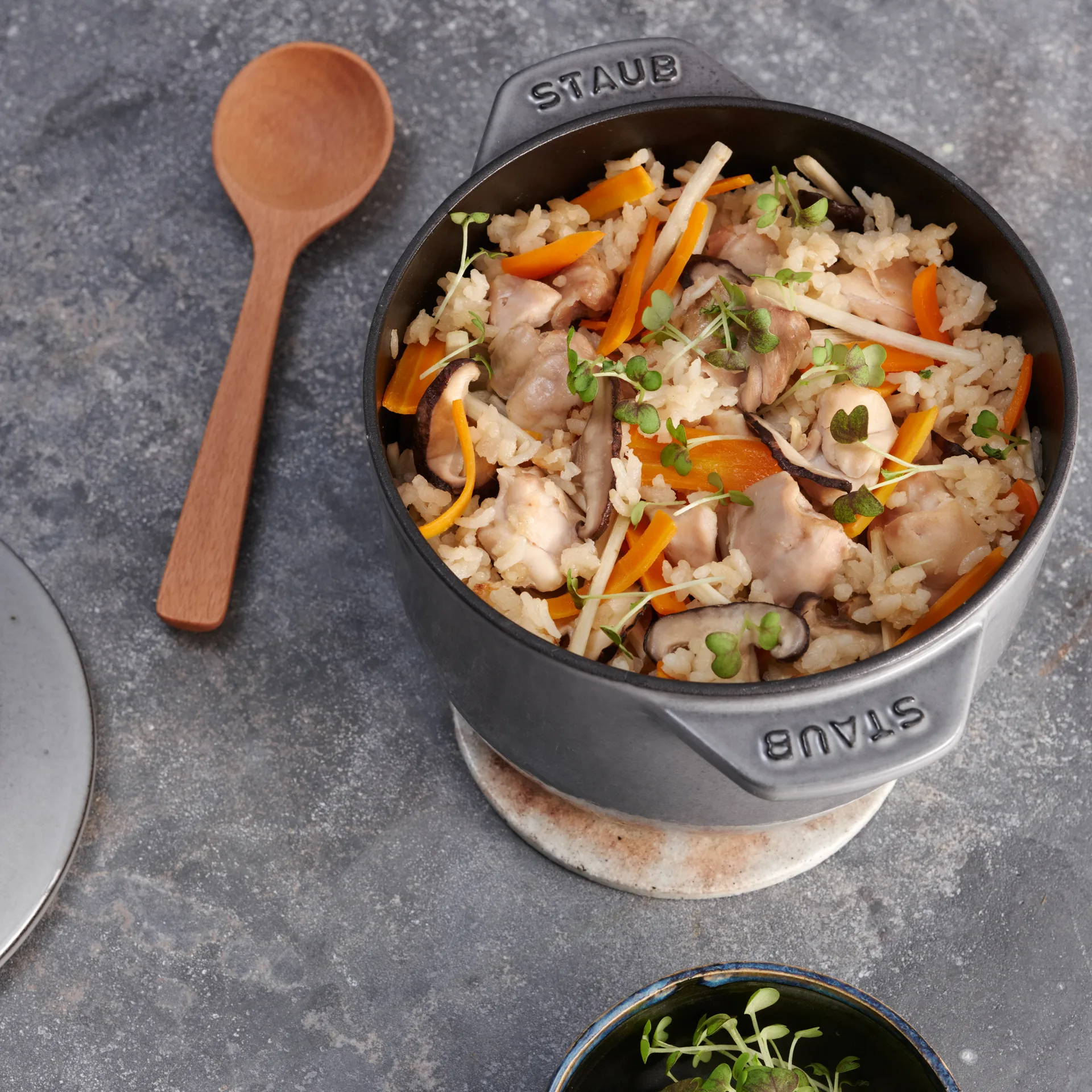 Rice cocotte valurautapata 1,6 L, Harmaa STAUB