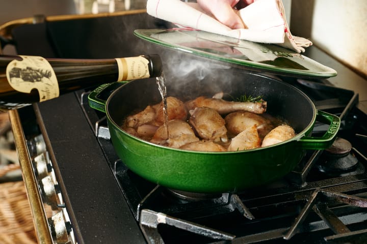 Staub Chistera paistinpannu valurauta Ø28 cm, Basilikavihreä STAUB