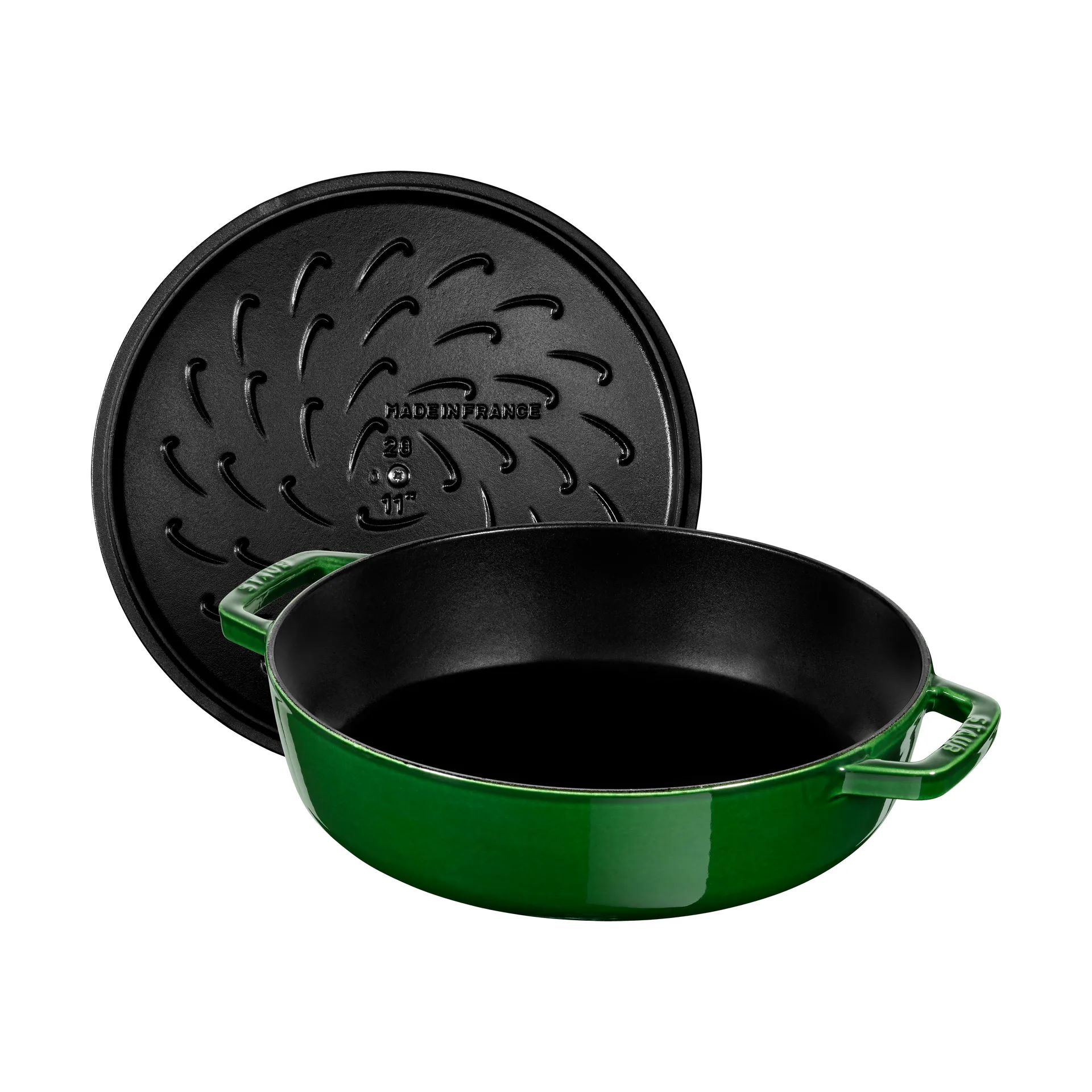 Staub Chistera traktoriastia valurauta Ø24 cm, Basilikavihreä STAUB