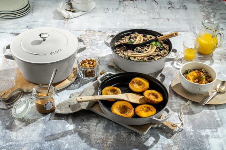 Staub kattila- ja kasvisetti pinottava 5 osaa., White truffle STAUB