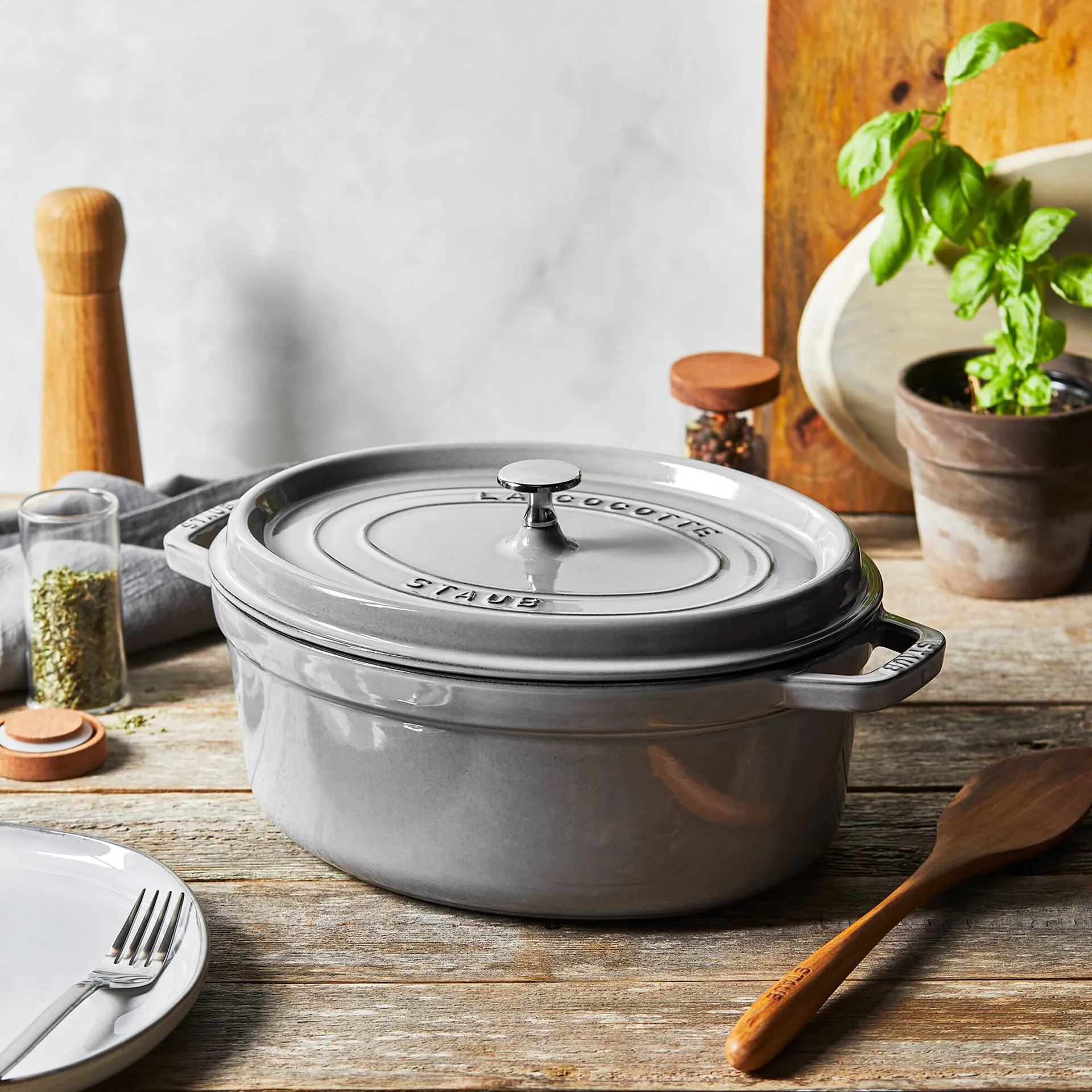 Staub La Cocotte ovaali pata valurauta 2,35 L, Grafiitinharmaa STAUB